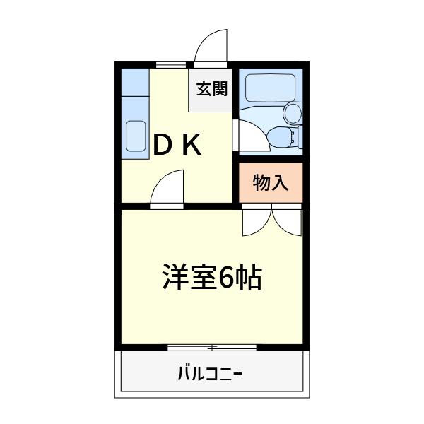 ウェルシィー氷室(1DK/1階)の間取り写真