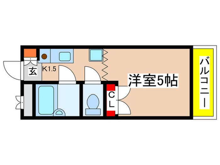 グランシャリオ向ヶ丘(1K/3階)の間取り写真