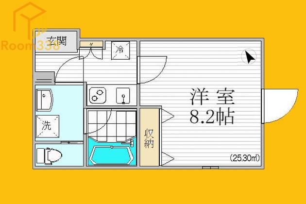 グランピア東中野駅前(1K/3階)の間取り写真