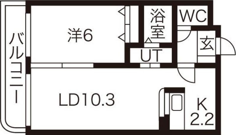エルミタージュ(1LDK/2階)の間取り写真