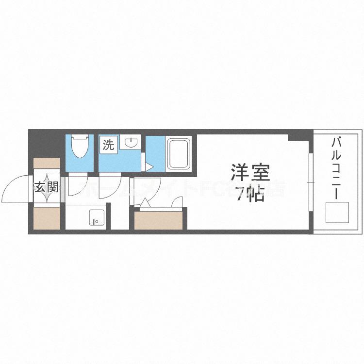 S-RESIDENCE難波大国町DEUX(1K/4階)の間取り写真