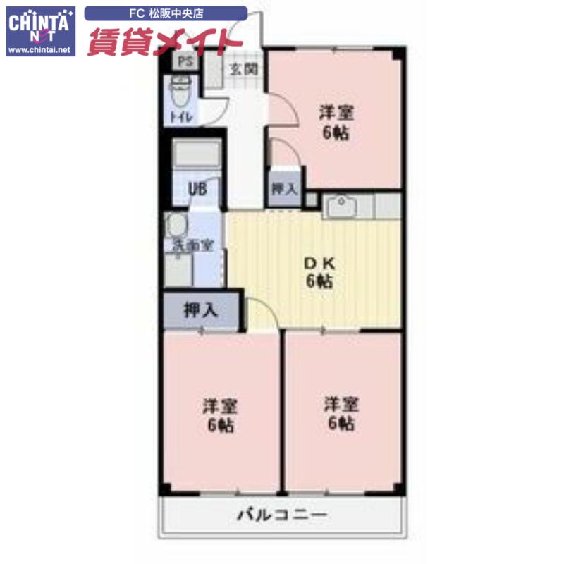 エスペランサI(3DK/2階)の間取り写真