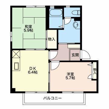 LANEIGEII(2DK/2階)の間取り写真