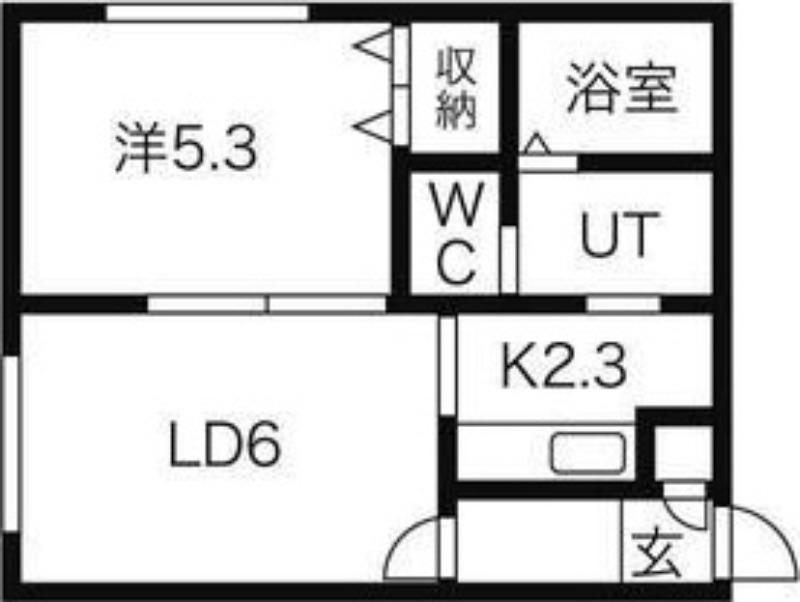 リースペース山の手(1LDK/3階)の間取り写真