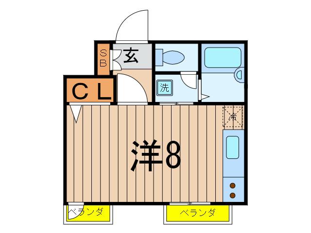 メゾンミノール(ワンルーム/2階)の間取り写真