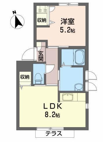 桜田東シャーメゾンA(1LDK/1階)の間取り写真