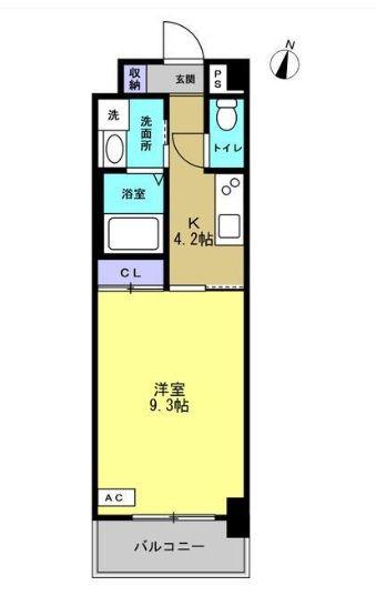 トレステーラ住吉町(1K/6階)の間取り写真