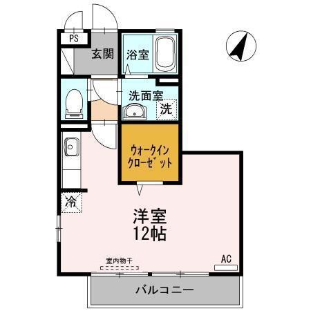 リファルジェント泉 C棟(ワンルーム/1階)の間取り写真