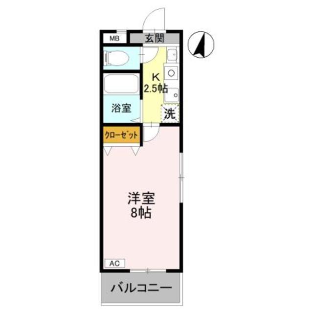 エクセレントコートC(1K/1階)の間取り写真