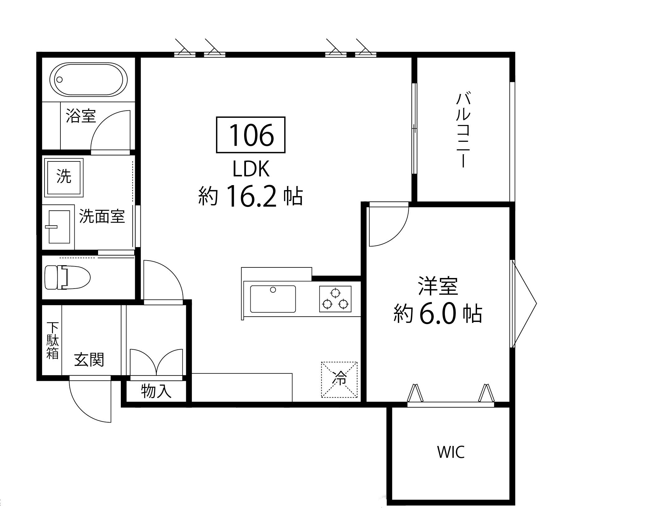NORD HAUS(1LDK/1階)の間取り写真