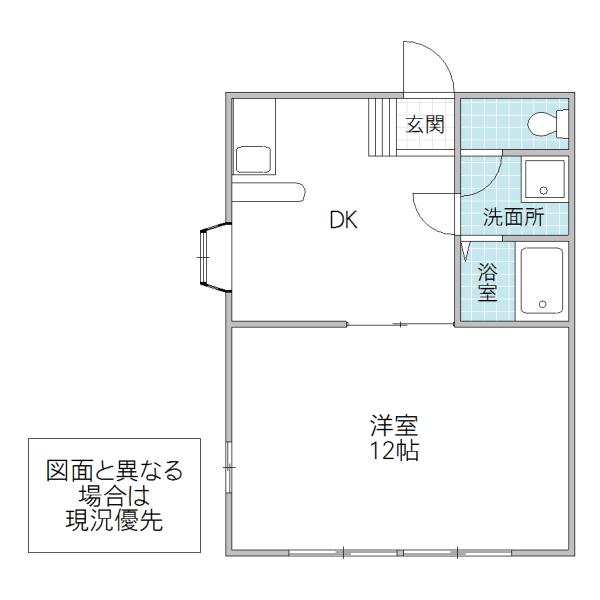 エメラルド水戸壱番館(1DK/1階)の間取り写真