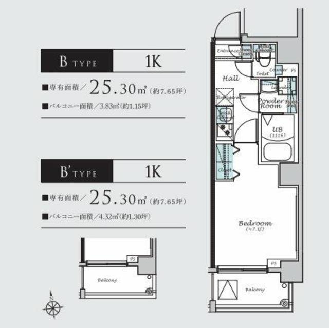 HY′S立川(1K/7階)の間取り写真