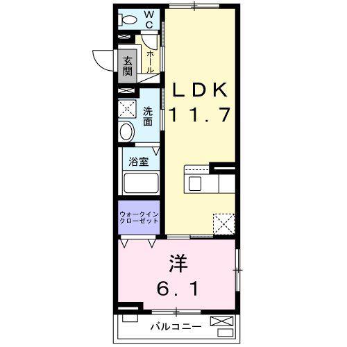 西武池袋線 ひばりケ丘駅(東京) 徒歩11分 3階建 築6年(1LDK/2階)の間取り写真