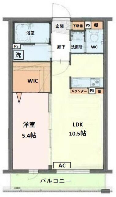 プリーメル(1LDK/2階)の間取り写真