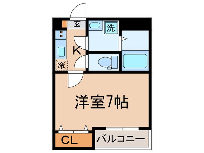 アザーレ・レクシオ中原(1K/4階)の間取り写真