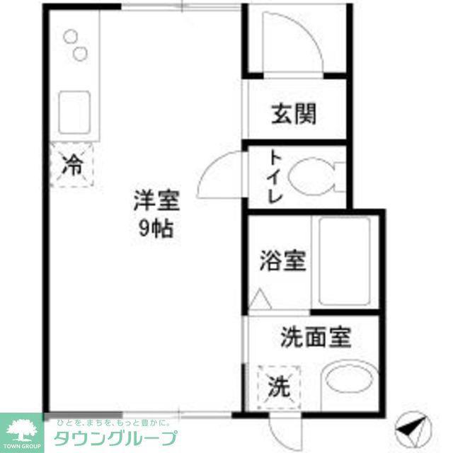 メゾン桜坂(ワンルーム/1階)の間取り写真