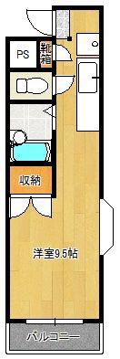 コーポラスKII(ワンルーム/2階)の間取り写真
