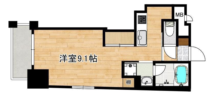 ジュネス騎射場(ワンルーム/2階)の間取り写真
