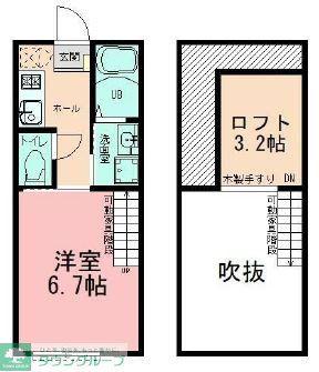 クレスタ鴨居(1K/2階)の間取り写真