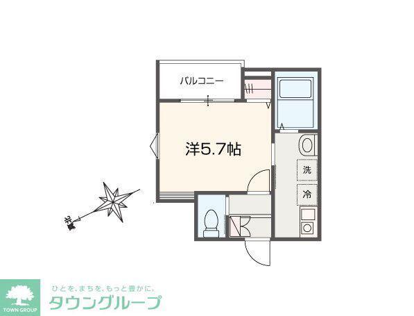 MELLAS鳩ヶ谷II(1K/3階)の間取り写真