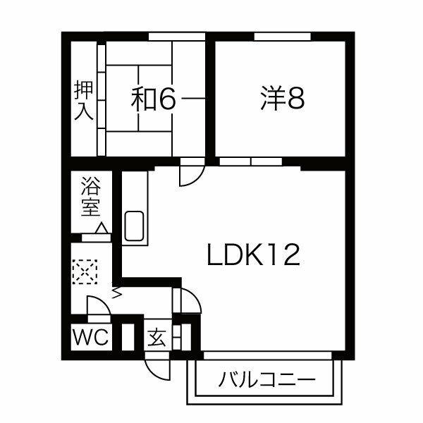 リバーサイドヴィラ山鼻(2LDK/4階)の間取り写真