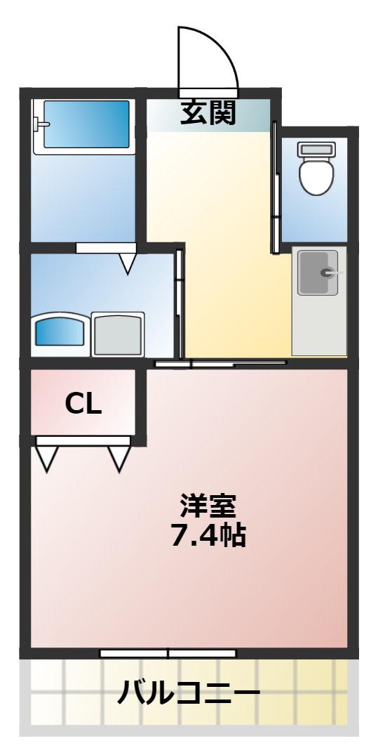 アンドローズ(1K/2階)の間取り写真