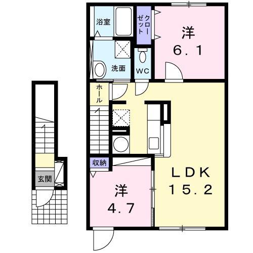 アリ・ビラI(2LDK/2階)の間取り写真