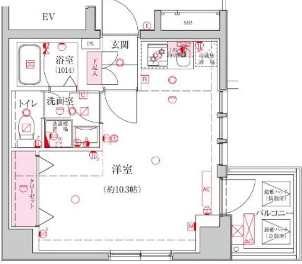 ベルシード新大橋(ワンルーム/3階)の間取り写真