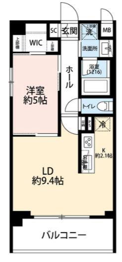 プレール・ドゥーク本所吾妻橋III(1LDK/5階)の間取り写真