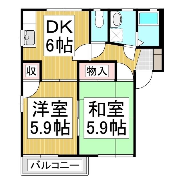 エステートフレンズ C(2DK/2階)の間取り写真