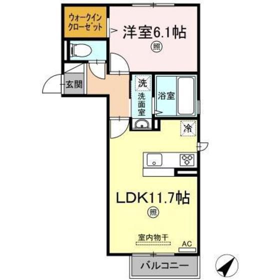 レグルス(1LDK/2階)の間取り写真