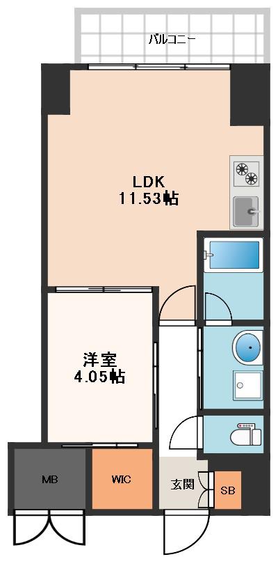 VINOプレジオ本町(1LDK/2階)の間取り写真
