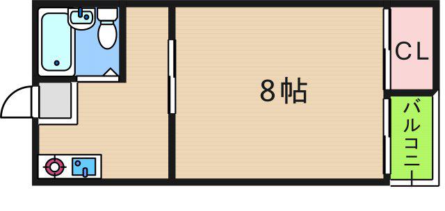 サン泉ハイツ(1K/2階)の間取り写真