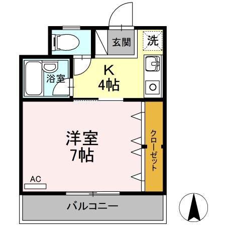 ルミナスコート(1K/2階)の間取り写真
