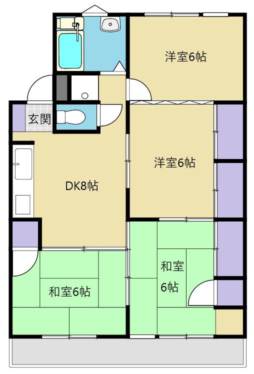 幸町菅原マンション(4DK/2階)の間取り写真