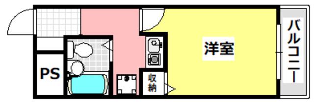 ユニハイツII(1K/2階)の間取り写真