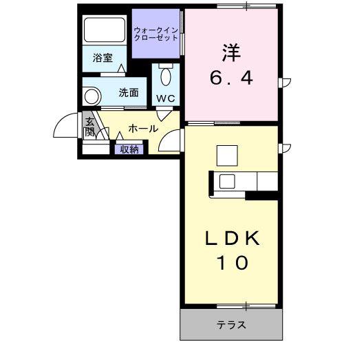 グレイスフル橘 A(1LDK/1階)の間取り写真