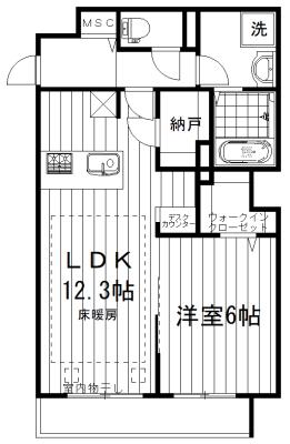 アントルポ・デ・ラ・ピエール(1SLDK/1階)の間取り写真