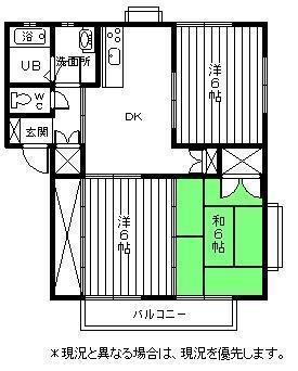 アヴァンティA(3DK/1階)の間取り写真