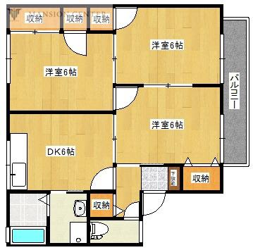 ヴァンベールM(3DK/2階)の間取り写真