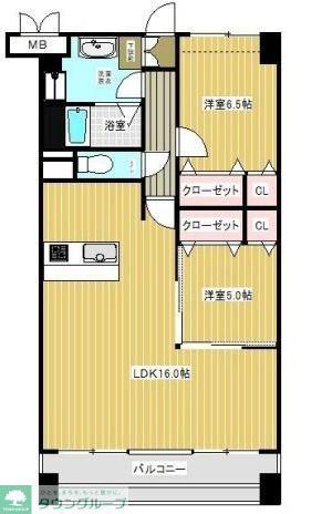 プロスパー(2LDK/4階)の間取り写真