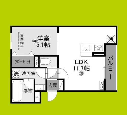 WEALTH JOTO II(1LDK/3階)の間取り写真