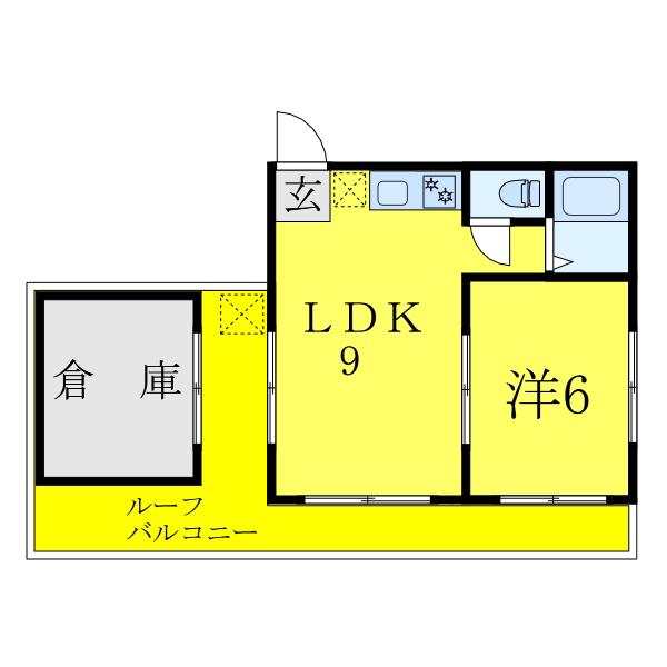 岩崎ビル(1LDK/3階)の間取り写真