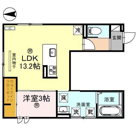 神前ウエストワンズ(1LDK/3階)の間取り写真