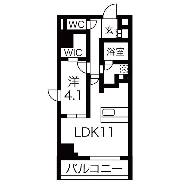 ルネサンスコート築地(1LDK/3階)の間取り写真