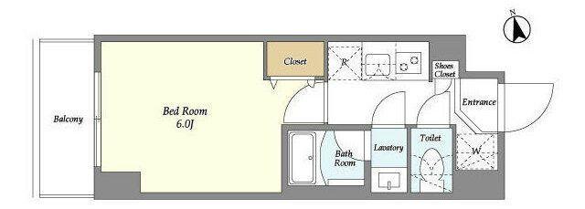 AUGUSTA RESIDENCE大森(1K/4階)の間取り写真