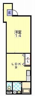 第2吉本ビル(1LDK/4階)の間取り写真