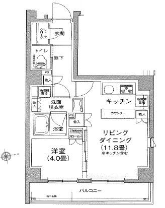 アイルグランデ南大井(1LDK/3階)の間取り写真