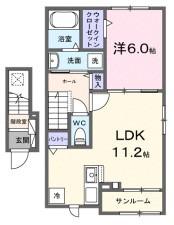 オリヴィエ(1LDK/2階)の間取り写真
