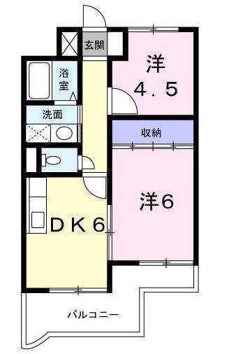 ファインバード(2DK/3階)の間取り写真